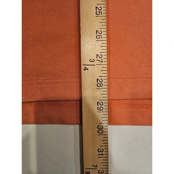 Maceoo Mozart Solid Coral Pique Polo Shirt Mens Size Large Short Sleeve - Picture 13 of 14